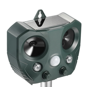 Repelente ultrasónico solar al aire libre nocturno animal pájaro salvaje repelente de plagas con panel solar - Product Image 1