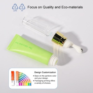 أنبوب معدني مخصص بمقبض طويل للتبريد مع رأس كروي معدني لتطبيق مستحضرات التجميل، أنبوب كريم العين القابل للضغط - Product Image 3