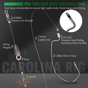 Hameçons Carolina Rigs Jig 7g 10g 14g 20g 28g pour la pêche au bar et au poisson-chat en eau profonde, personnalisation OEM - Product Image 4