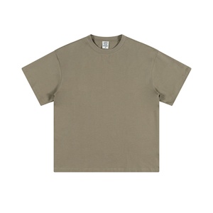 Top Rankingธรรมดาผ้าฝ้ายหนักTshirt Unisex Customพิมพ์โลโก้Mockคอเปล่าTเสื้อOversizeชายเสื้อยืดสําหรับชาย - Product Image 5