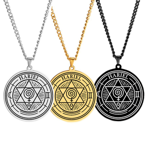 Pendentif en acier inoxydable Guardian Hariel Kabbalistic, l'Angélique quinzième des 72 Hexagrammes, Émetteur de Reiki, Talisman - Product Image 1