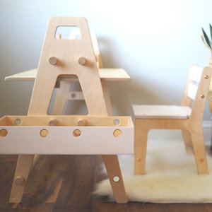 Table sensorielle en bois pour bébé et enfant en bas âge, Table de jeu avec 2 boîtes de rangement, Table d'eau sensorielle avec blocs pour enfants - Product Image 6