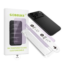 Pelindung Layar Anti Blue Light iPhone 18 Pro Max Magic Box 9H Kaca Tempered Anti Gores Kit Pemasangan Otomatis