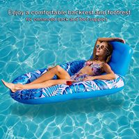 Grande chaise flottante pour adulte avec dossier et 2 porte-gobelets, radeau de piscine gonflable en feuille d'érable