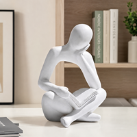 Statuette de Penseur Abstrait en Résine Personnalisée de Qualité Supérieure, Peinte à la Main, Écologique, Décoration Moderne pour la Maison et le Bureau
