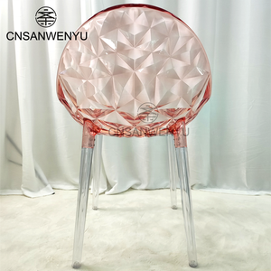 İskandinav şeffaf net kırmızı kristal yaratıcı basit plastik arkalığı açık akrilik yemek sandalyesi - Product Image 5