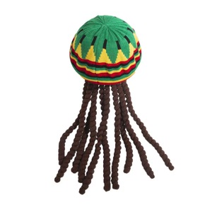 Chapeau arc-en-ciel jamaïcain tricoté, avec fausses tresses et béret, chapeau de Noël Rastafari avec dreadlocks - Product Image 6
