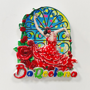 Flamenco Dance Seville Spain Fridge Magnet - Hand Painted 3D Travel Souvenir, Resin Craft For Refrigerator Or Office Decor - View #12