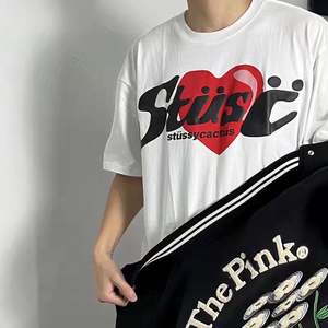 Camiseta de manga corta <span class=keywords><strong>CPFM</strong></span> X Kanye West High-Street, estampado de corazón y letras en espuma, camiseta moderna para parejas - Product Image 3