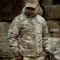 Veste d'hiver rembourrée coupe-vent en fibre technique pour homme, imperméable, camouflage tactique, isolée pour la chasse