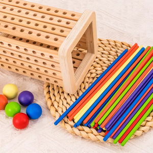 Montessori Hội Đồng Quản trị bằng gỗ trò chơi Giáo Dục Gia Đình đồ chơi cho trẻ em 2 + năm tuổi số phù hợp với thanh - Product Image 3
