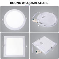 Panneau LED encastré ultra fin 4 pouces 6W avec corps en PVC et aluminium Ouverture 105mm D120mm Design moderne Dimmable