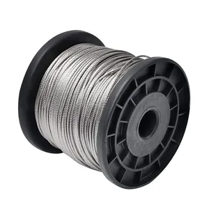 En stock Precio al por mayor 1*19 Cables de cuerda de acero 0,9mm Cable Inox 1x19 Cuerda de alambre de acero inoxidable
