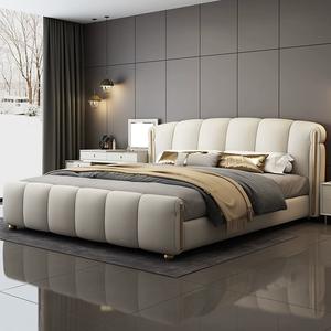 Modern Luxury Wooden Bedroom Furniture Soft Up-holstered Beds Super king Double Bed Frame Set with Mattress Included Designs - Product Image 1