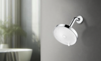 Douche pluie moderne de 6 pouces en plastique ABS chromé 5 fonctions multifonctionnelle montage mural pommeau de douche robinet de salle de bain
