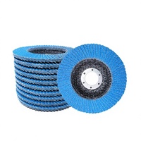 Disque à lamelles personnalisé de 115 mm pour meuleuses d'angle en acier inoxydable, grain 40-120, revêtement bleu pour le ponçage du bois et du métal