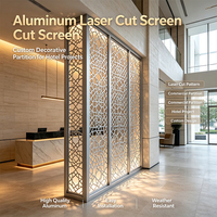 Écran de séparation en aluminium perforé découpé au laser, motif personnalisé, design moderne, revêtement poudré, pour la décoration de hall d'entrée