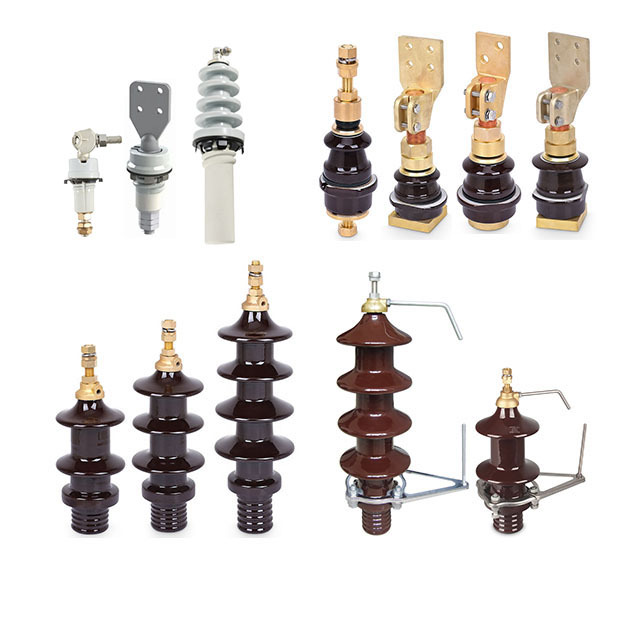 ANSI EN DIN Standard Transformer Insulator Bushing Assembly Metal Part Brass High Voltage Transformer Porcelain Insulator
