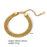 Nuevas Pulseras para Mujer de Acero Inoxidable Chapado en Oro de 18k, Pulsera Apilable Antideslustre con Cadena de Serpiente y Cadena de Cuerda
