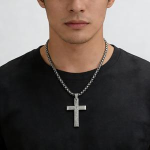 yunnique popular jewelry, <b>titanium</b> steel cross necklace for men, niche and personalized cultural symbol, colorfast - Product Image 2
