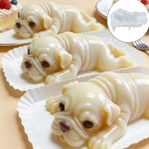 Shar Pei Silicone Cake Mold Lying Dog Shape For Jelly Pudding Dessert Baking Molding Tool Transparent White - Product Image 1