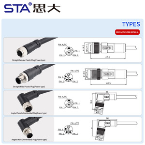 Водонепроницаемый IP67 M12 Power L Type <span class=keywords><strong>2</strong></span> <span class=keywords><strong>3</strong></span> 4 5 Pin Мужской Прямой Угловой наформованный соединитель ПВХ TPU кабель 1 м <span class=keywords><strong>2</strong></span> м 5 м - Product Image 5