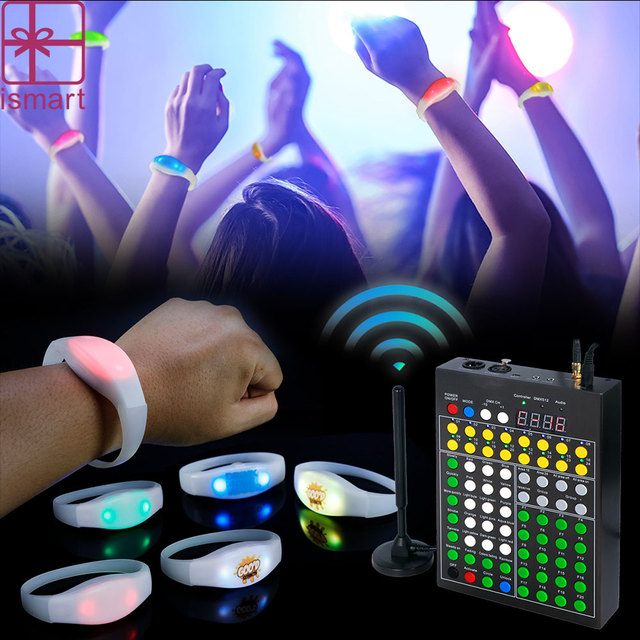 Ismart Radio Control LED Bracelet Rhythmic Music Activated LED Pulseria DMX Control RFID LED Wristband