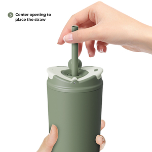 Tazza Termica Personalizzata di Lusso Unica per Natale, Riutilizzabile, in Acciaio Inossidabile, per Bevande Fredde, con Coperchio - Product Image 5