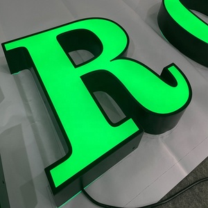 Advertising Lighting Outdoor LED Lights and Customized Electronic Logos With 3D Acrylic Lights in Front of Commercial Stores