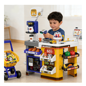 Juguete de Caja Registradora con Escáner, Supermercado, Tienda de Abarrotes, Mostrador de Compras, Cesta de Compras, Juego de Imitación de Mercado, Juguetes Educativos para Niños - Product Image 4