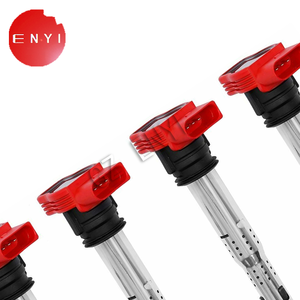 Bobina de encendido roja para Volkswagen, Passat, <span class=keywords><strong>Golf</strong></span>, Audi 3,0, 3,2, FSI, A4, A5, A6, Q5, Q7, BOSCCH, OEM 0221604800, nueva - Product Image 1