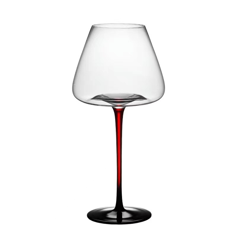 Wholesale Clear Wine Glasses Goblet Creative Unique Red Stem Red Wine Glasses Wine Glass Drinking Glassware