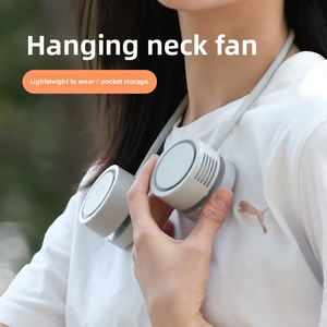 พัดลมพกพาแบบคล้องคอ พับได้ ใช้ได้กับน้ำมันหอมระเหย ช่วยระบายความร้อน - Product Image 6