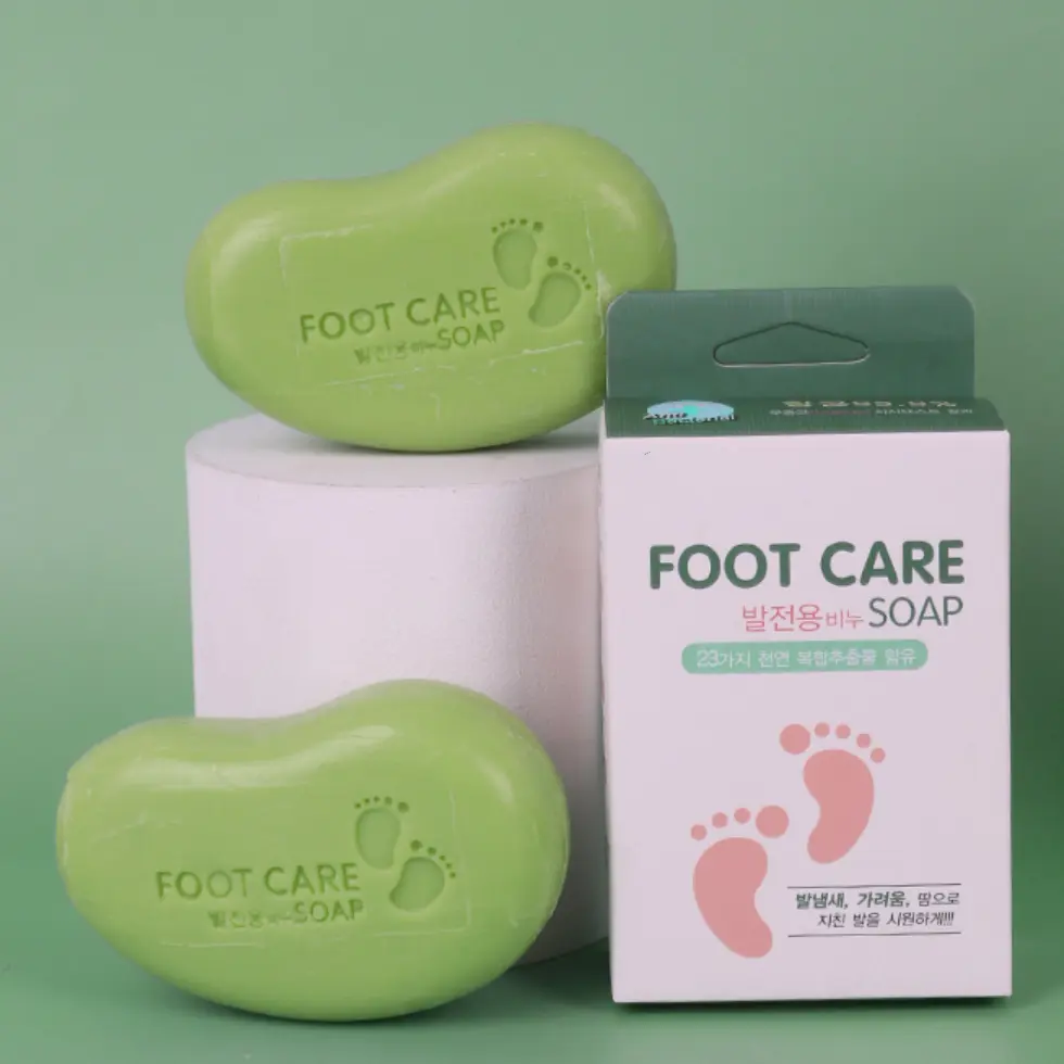 Extracto de planta orgánica coreana, desodorante para pies, limpieza suave, eliminación de olores, jabón de belleza para el cuidado de los pies, hidratante