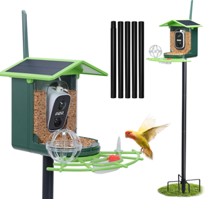 Telecamera per Alimentatore Uccelli con Identificazione AI, Alimentazione Solare, Visualizzazione in Tempo Reale, Avvisi Istantanei, Cattura 2K HD, Durevole, Leggera, in ABS, Regalo per - Product Image 1