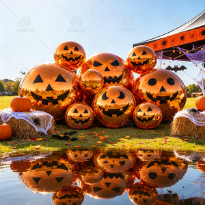 <span class=keywords><strong>Esfera</strong></span> de Espejo Gigante Comercial con Diseño de Calabaza Fantasma |   <span class=keywords><strong>Esfera</strong></span> Inflable Grande y Brillante para Fiestas de Halloween en el Patio Trasero, Fiestas en la Piscina y Eventos Festivos - Product Image 3