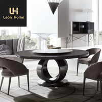 Haut de gamme Milan Morgan Nouveau design en acier inoxydable Pieds en métal Table à manger ronde Table à manger italienne de luxe