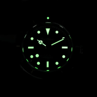 Montre automatique de plongée rétro personnalisée avec logo OEM, saphir luminescent, revêtement AR, lunette en céramique bidirectionnelle, montre pour homme