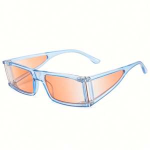 Vente en gros de lunettes de soleil rectangulaires pour hommes, mode personnalisée, UV400, lunettes de soleil carrées punk colorées pour femmes - Product Image 1