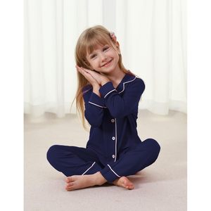Pyjama pour enfants BambooBud en viscose de bambou, ensemble chemise à manches longues et pantalon, unisexe, garçons et filles, vêtements de nuit, 4T-12Y - Product Image 2