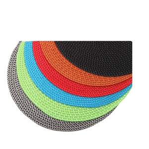 مفارش وسادات طاولة دائرية منسوجة عالية الجودة قابلة لإعادة التدوير وصديقة للبيئة، طقم من 4 قطع متعددة الأحجام وملونة من البولي بروبيلين - Product Image 3