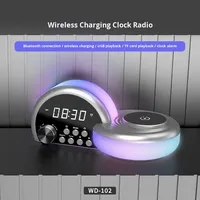 Draadloze oplaadbare Bluetooth-speaker, multifunctionele speaker met sfeerverlichting, Bluetooth-speaker wekker met geluid
