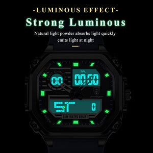 Reloj Poedagar 993 de Silicona a Prueba de Agua para Hombre, Cronógrafo Digital de Cuarzo, Relojes LED con Pantalla de Hora Dual, Reloj Electrónico para Hombre - Product Image 3