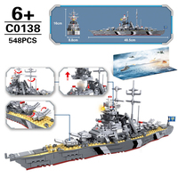 Mainan Rakitan DIY Blok Edukatif Kapal Perang Set Bangunan Kapal Perang Model Armada Perang Dijual Eceran