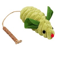 Mainan Kunyah Plush Catnip untuk Kucing & Anak Kucing - Tikus Kayu dengan Infusi Silvervine - Mainan Kunyah Penghilang Kebosanan