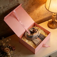 Boîte cadeau pliable magnétique haut de gamme avec logo de marque personnalisé, respectueuse de l'environnement, avec ruban décoratif en matériau recyclé pour un emballage de luxe