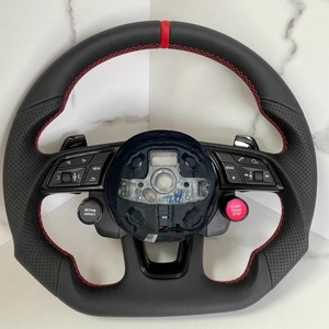 Conjunto deportivo de <span class=keywords><strong>volante</strong></span> de fondo plano de cuero totalmente perforado adecuado para Audi A1 A3 A4 A5 A6 A7 Q3 Q5 Q7 Plug and <span class=keywords><strong>Play</strong></span> - Product Image 4