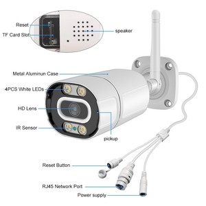 Caméra bullet sans fil extérieure ICSee Dual-Light Full-Color 2MP avec WiFi et prise en charge de la carte Micro SD - Product Image 1