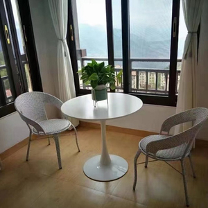 Ensemble de table à manger moderne ronde <span class=keywords><strong>blanche</strong></span> en surface solide de taille personnalisée, écologique, pour <span class=keywords><strong>la</strong></span> maison, les restaurants et les hôtels - Product Image 1