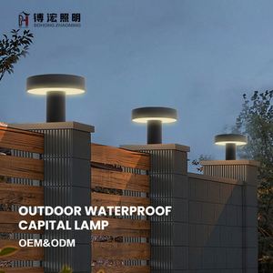 Nuevo Faro de columna <span class=keywords><strong>LED</strong></span> <span class=keywords><strong>Solar</strong></span> de alto brillo IP65 para decoración de iluminación de pared de patio Aplicación de jardín de energía de batería - Product Image 2